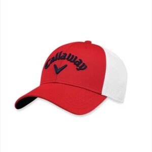 Callaway Mesh Fitted Golf Hat Red White Size L/XL